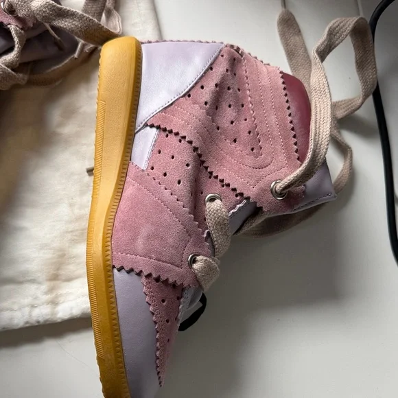 Isabel Marant Pink and Purple wedge Sneakers - Picture 9 of 12